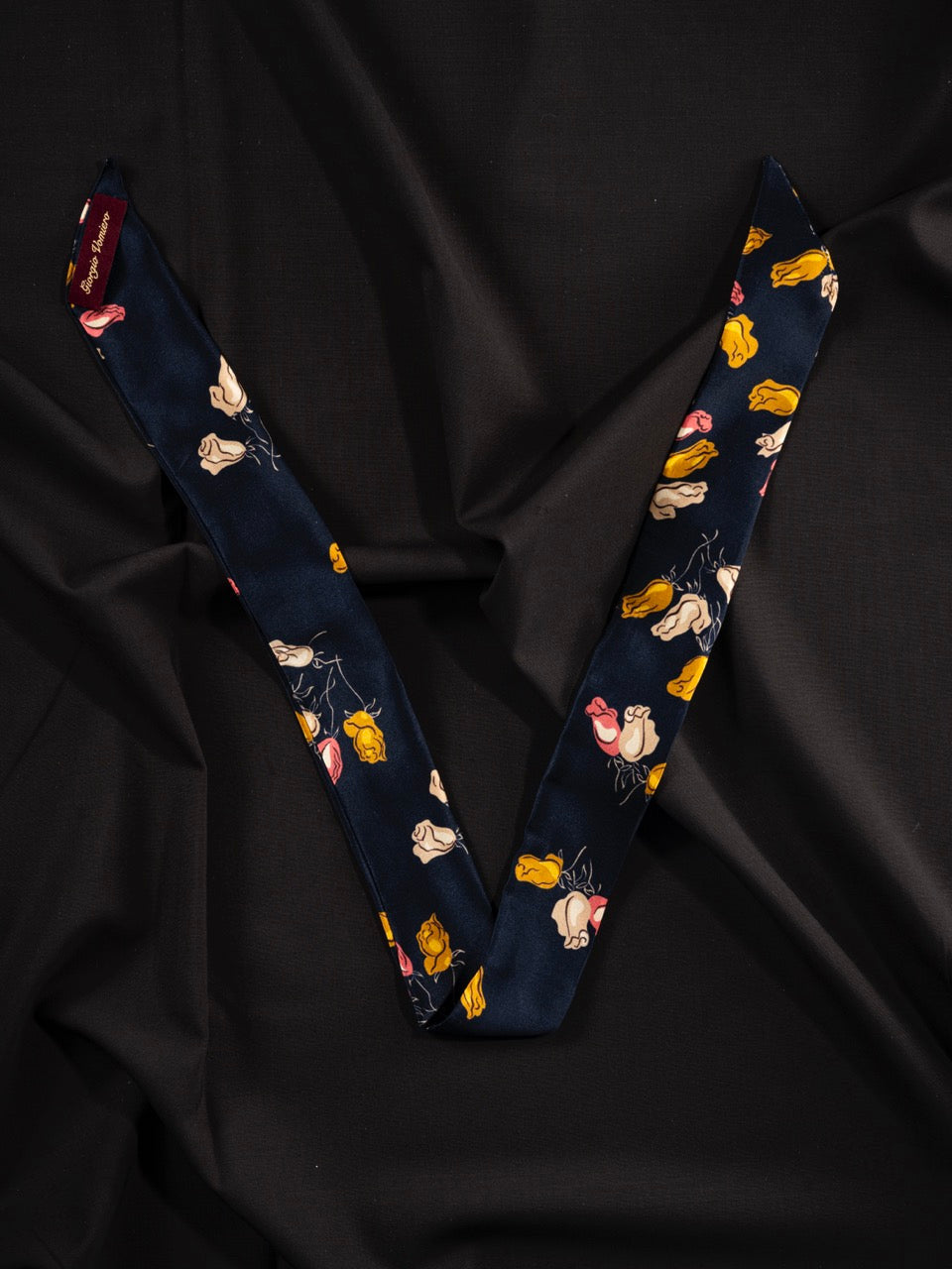 silk scarf 1/5 “midnight blue”