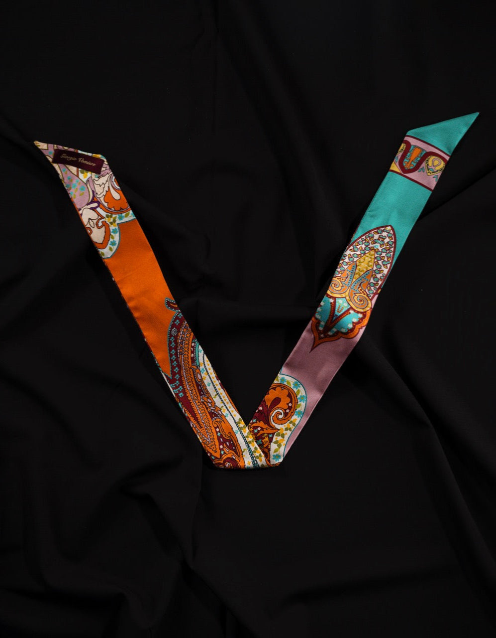 silk scarf 2/5 “orange turquoise”