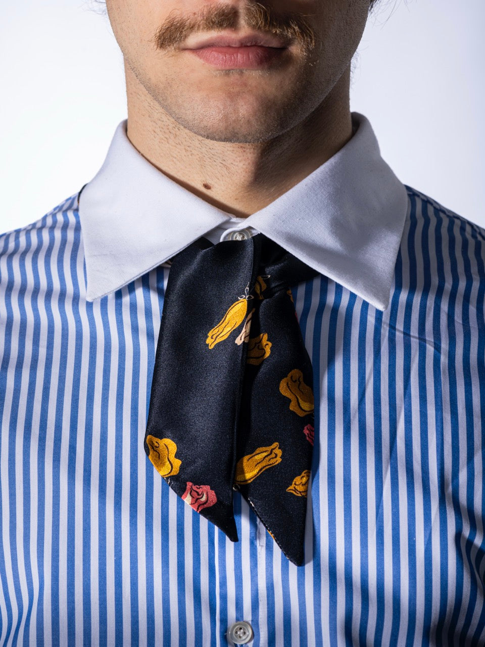 silk scarf 1/5 “midnight blue”